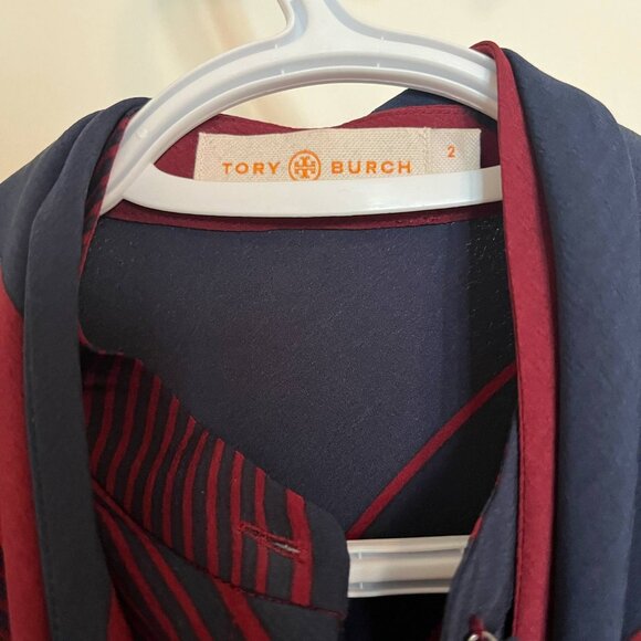 Tory Burch Blue and Red Long Sleeve - Picture 3 of 3